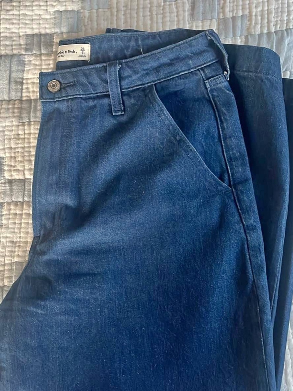 Abercrombie & Fitch Women's Wide-Leg Jeans - Dark Blue